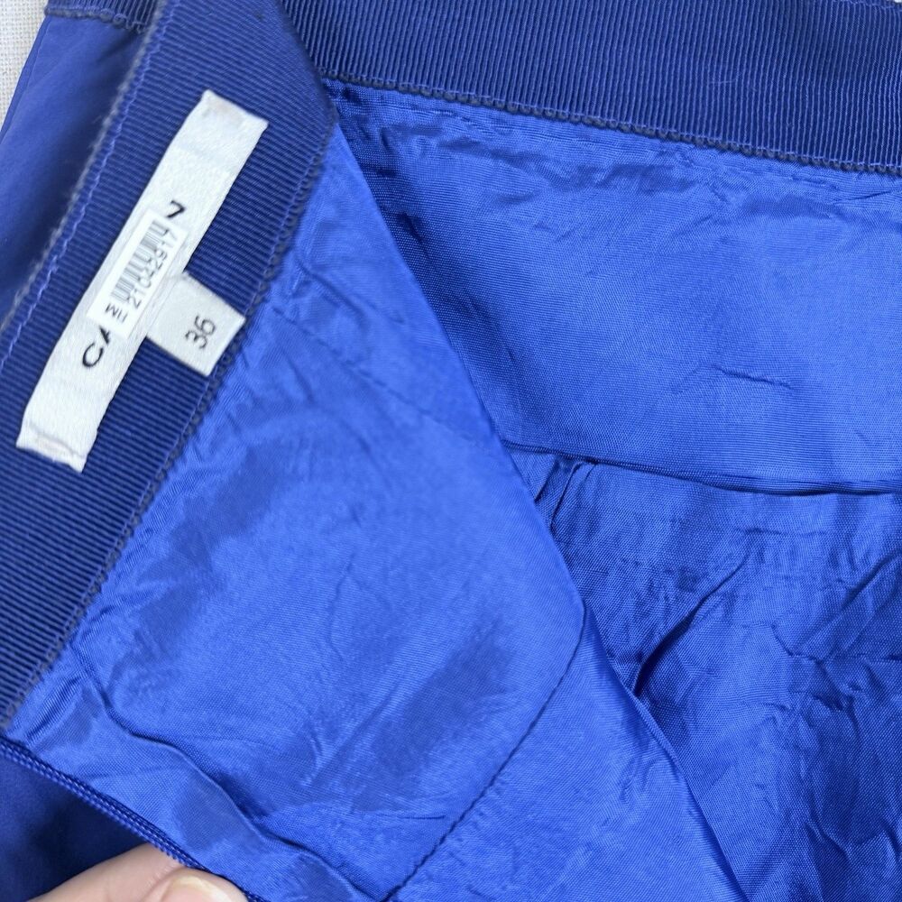 carven cobalt blue bubble skirt silk blend knee length eu 36 us 2 runway luxury - Picture 4 of 7